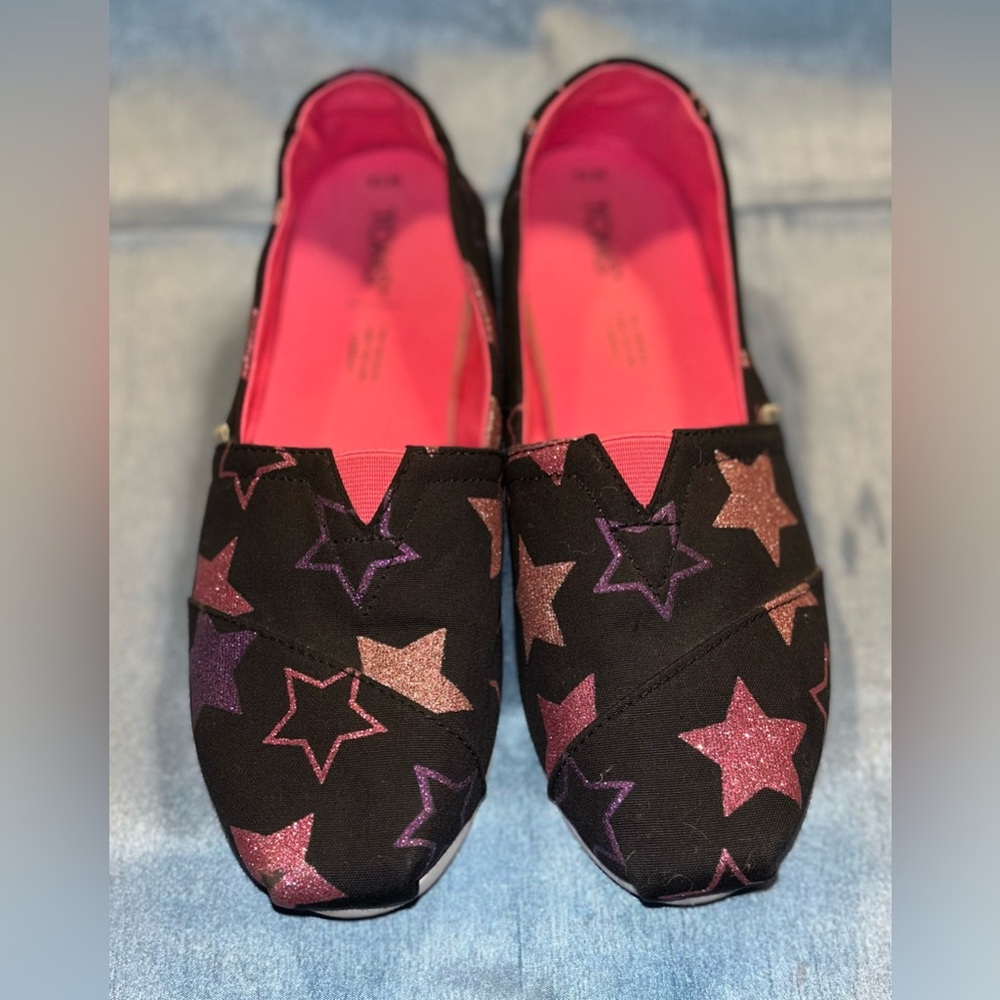TOMs Limited Edition Black, Glitter Pink, Purple Shoes Size 7.5 - Picture 9 of 10